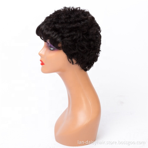 For Black Women Factory Price Short Curly Remy Brazilian Human Hair New Design Wigs
